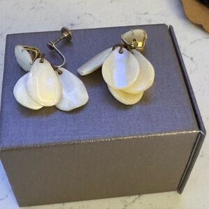 Ivory clip on earrings vintage